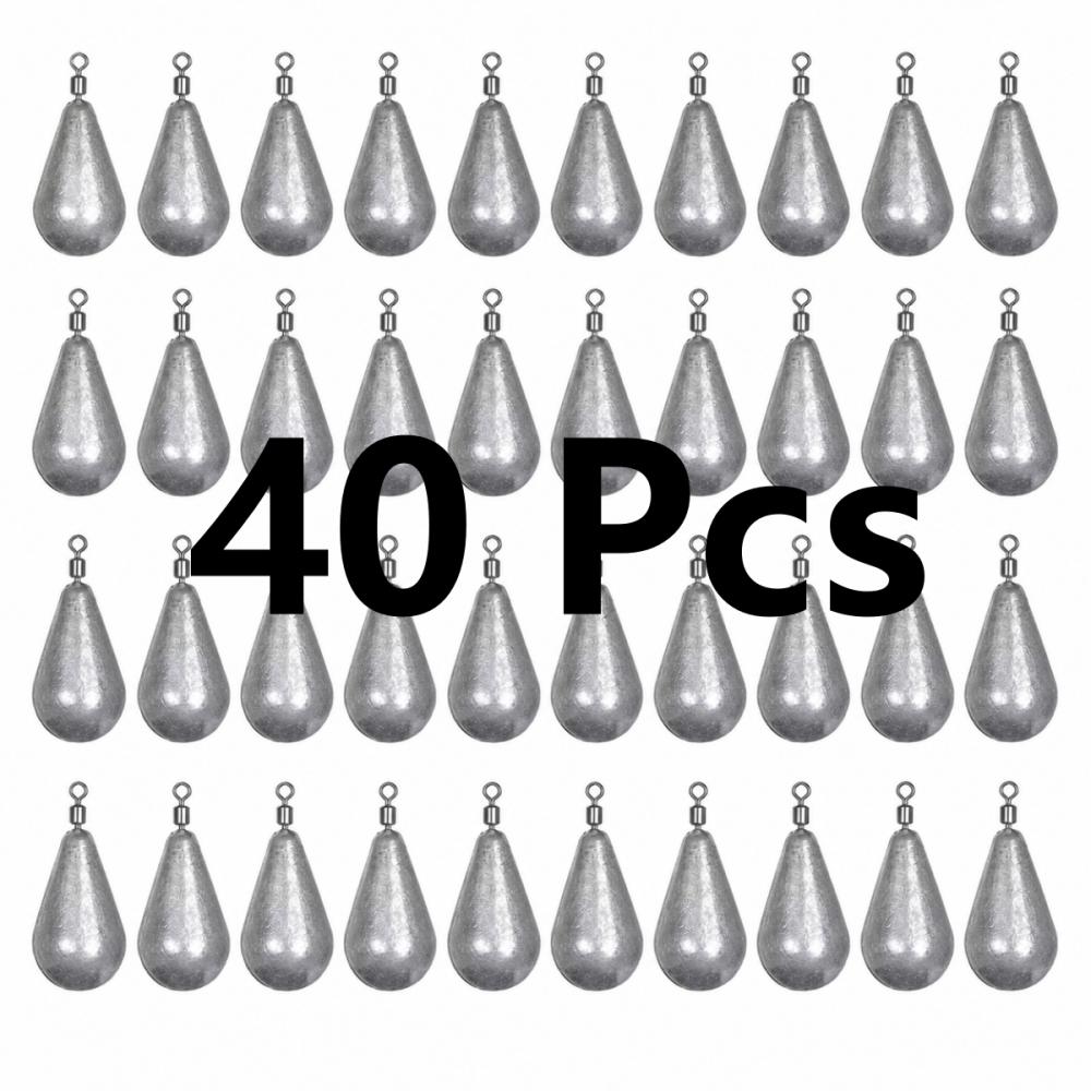 Fishing Line Dispenser - 40 قطعة/مجموعة، أوزان صيد على شكل