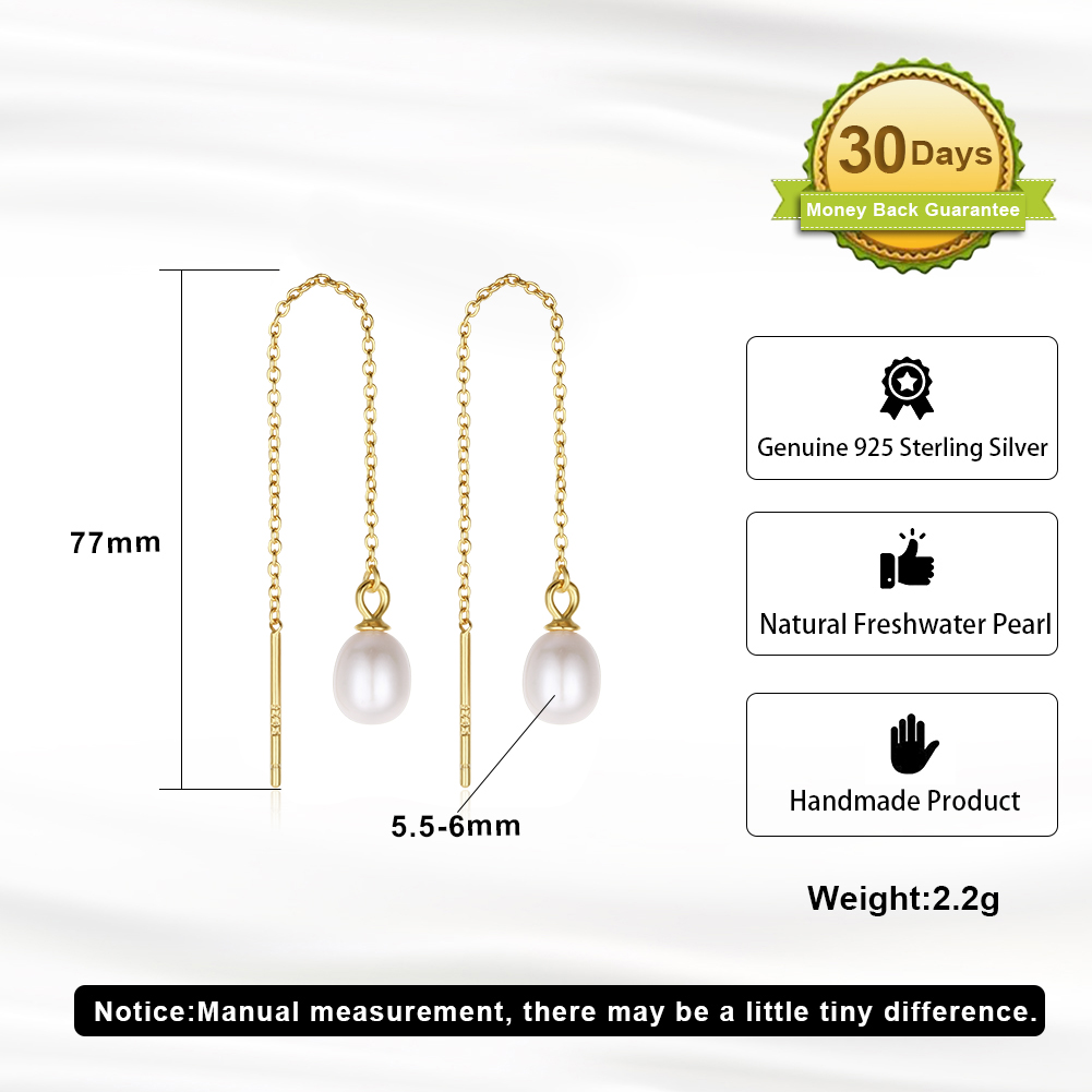 أقراط طويلة متدلية من الفضة عي - مراجعة Freshwater Line وسعره
