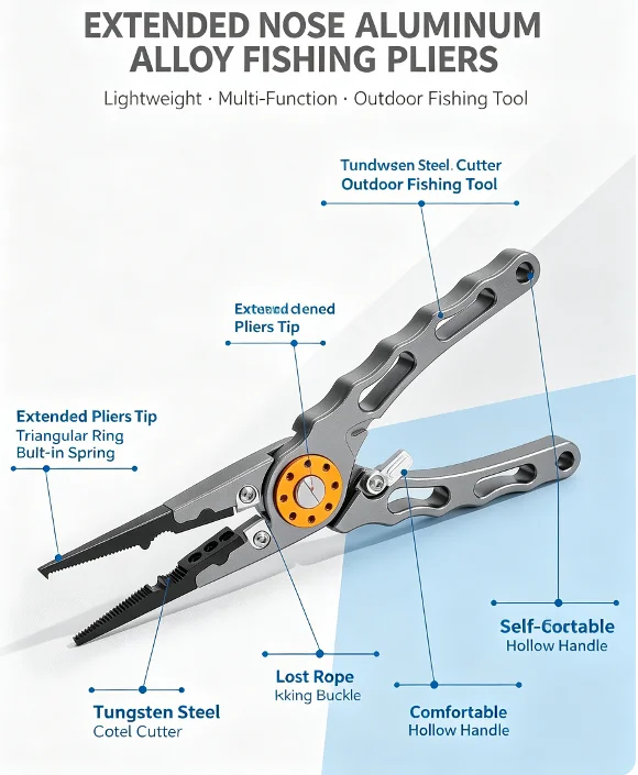 كماشة صيد متعددة الوظائف برأس  - مراجعة Fishing Line Cutter وسعره