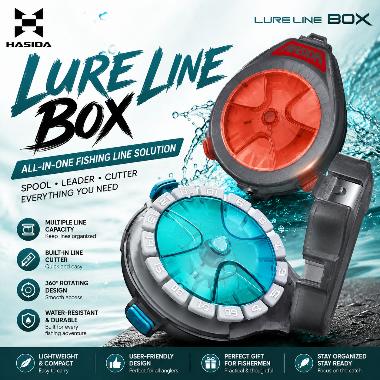 صندوق خيوط الصيد من هاسيدا مع  - مراجعة Fishing Line Dispenser وسعره